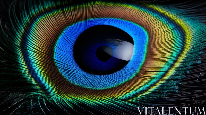 Captivating Peacock Feather Eye Artwork AI Image