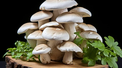 Captivating White Mushrooms in Softbox Lighting - Nature's Delight