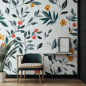 Minimalist Room with Floral Accents