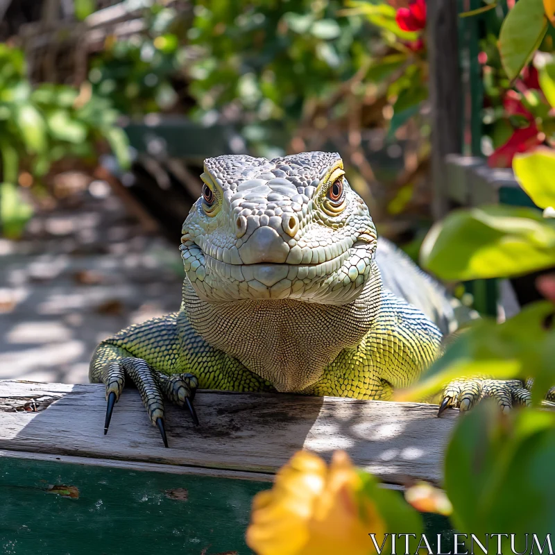 AI ART Close-Up of Iguana