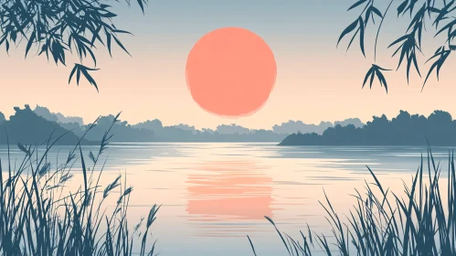 Serene Lake Sunset