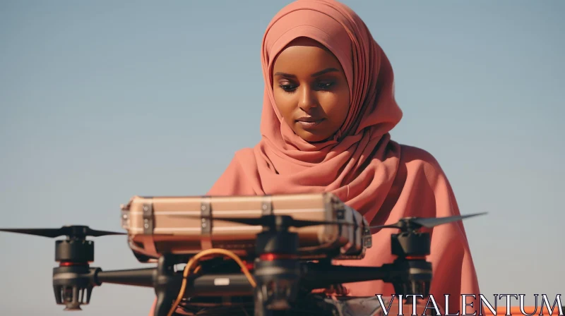 Women in Hijabs with Drones: An Afrofuturistic Perspective AI Image
