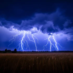 Electric Sky: Lightning Strikes Landscape