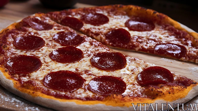 Sizzling Pepperoni Pizza with Perfectly Melted Cheese AI Image