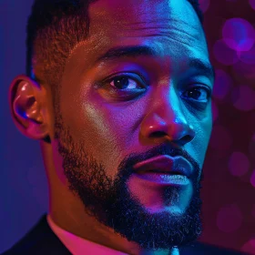 Vivid Neon Lighting on Will Smith's Portrait