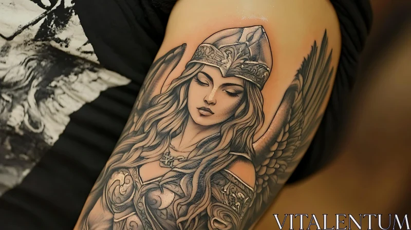 AI ART Mythological Valkyrie Tattoo Art