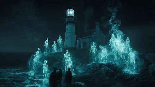 Blue Ghosts by the Lighthouse