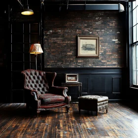 Rustic Interior with Leather Armchair