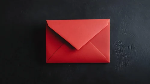 Minimalist Red Envelope on Dark Texture