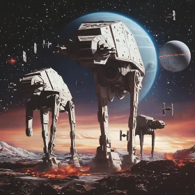 Imperial Walkers on Distant Planet