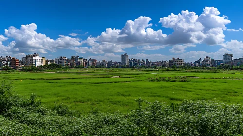 Urban Edge: Green Field and City View