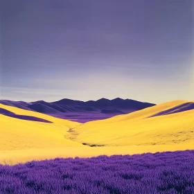 Lavender and Yellow Landscape