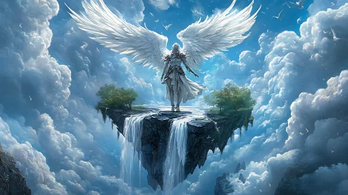 Angel with Wings on Waterfall Island