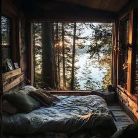 Cozy Cabin with Forest and Lake View