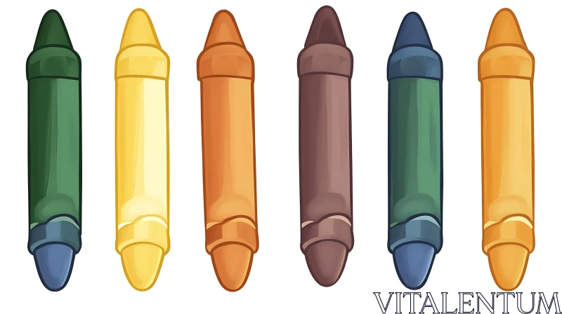 Assorted Crayons Illustration AI Image