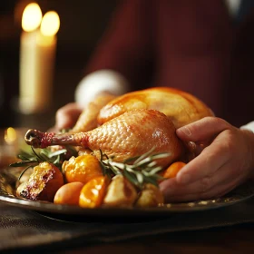 Golden Roasted Turkey with Vegetables