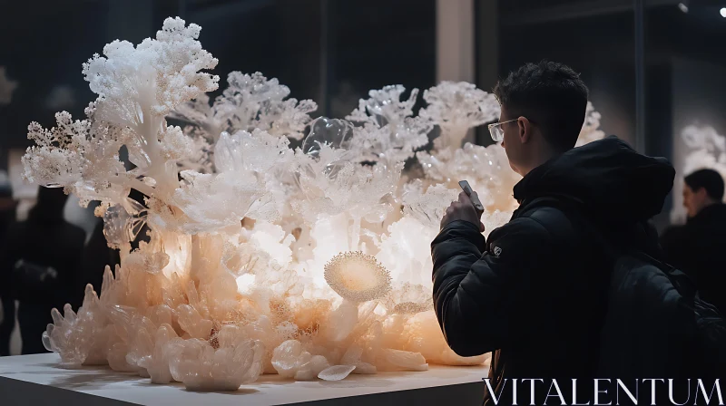Ethereal Glass Art Exhibit AI Image