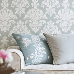 Pastel Pillows and Wallpaper Still Life
