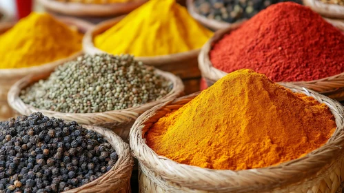 Assorted Culinary Spices Display