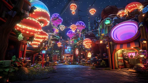 Fantasy City at Night