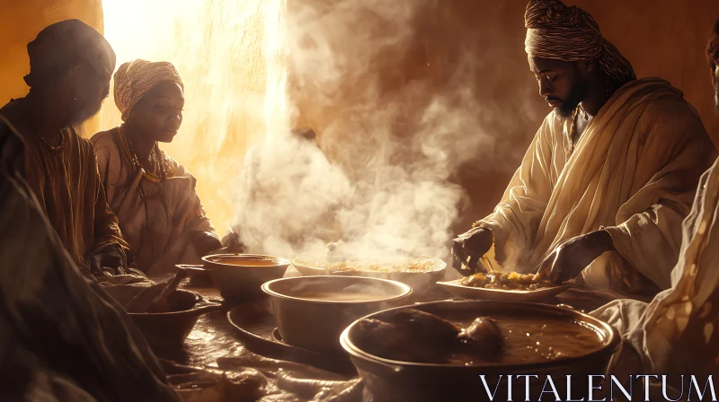 Shared Meal in Golden Light
