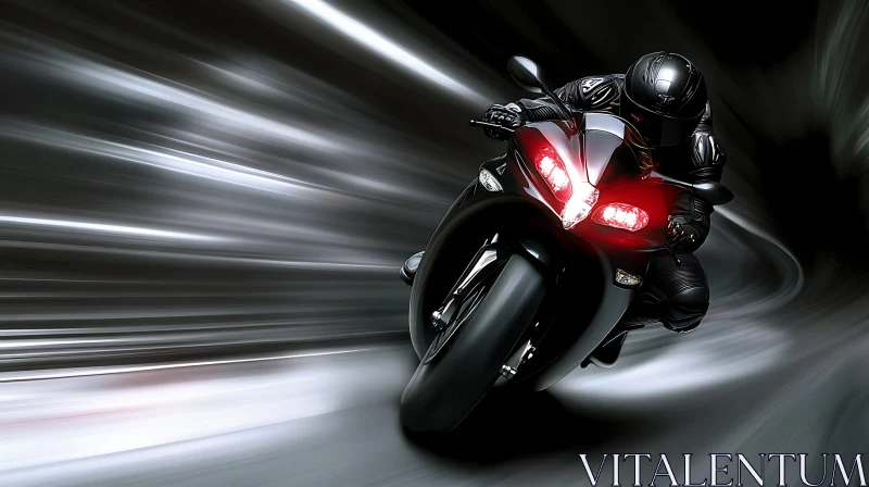 Night Rider Motorcycle Image AI Image