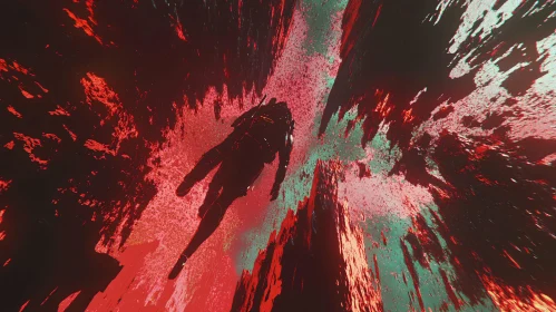Floating Astronaut in Sci-Fi Environment