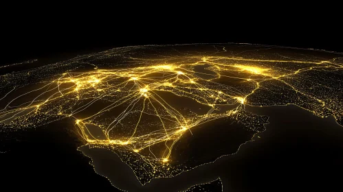 Aerial View of City Lights Network