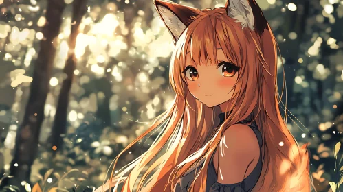 Enchanting Fox Girl Portrait