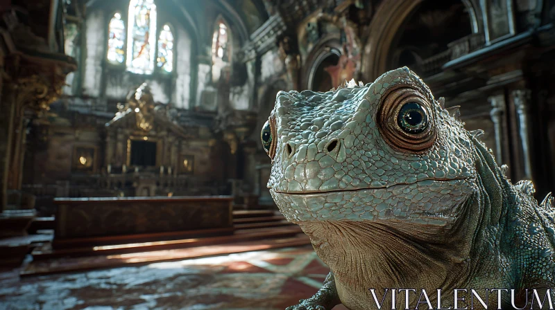 Reptile in Sacred Space: Lizard Portrait