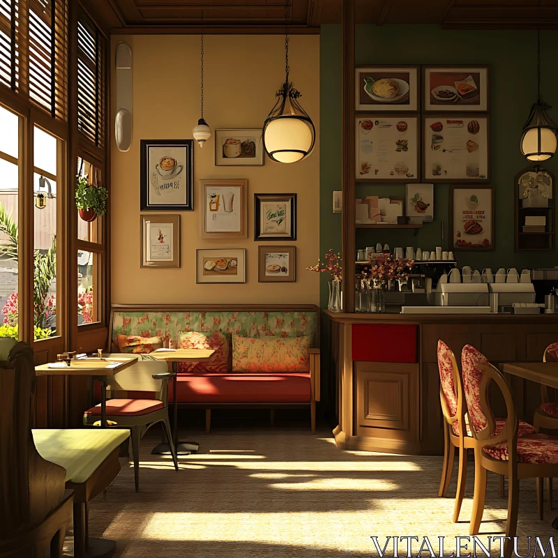 Sunlit Cafe Seating Area