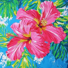 Tropical Hibiscus Flower Art