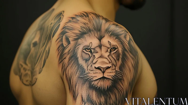 Majestic Lion Inked on Shoulder