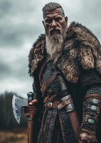 Fierce Viking Warrior in Armor