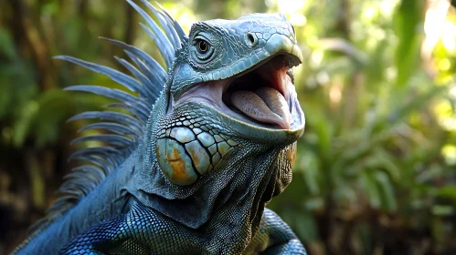 Blue Iguana Portrait