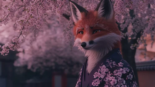 Fox in Floral Kimono