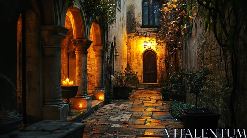 Ancient Stone Path at Night