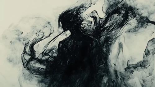 Abstract Ink Figure in Smoke