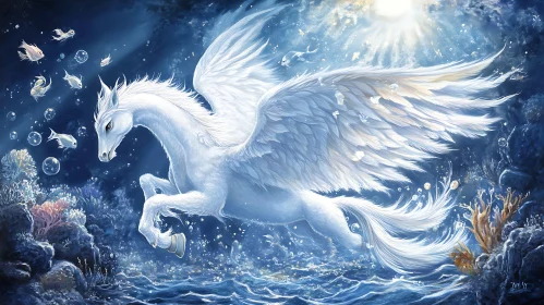 Winged Horse Above the Sea