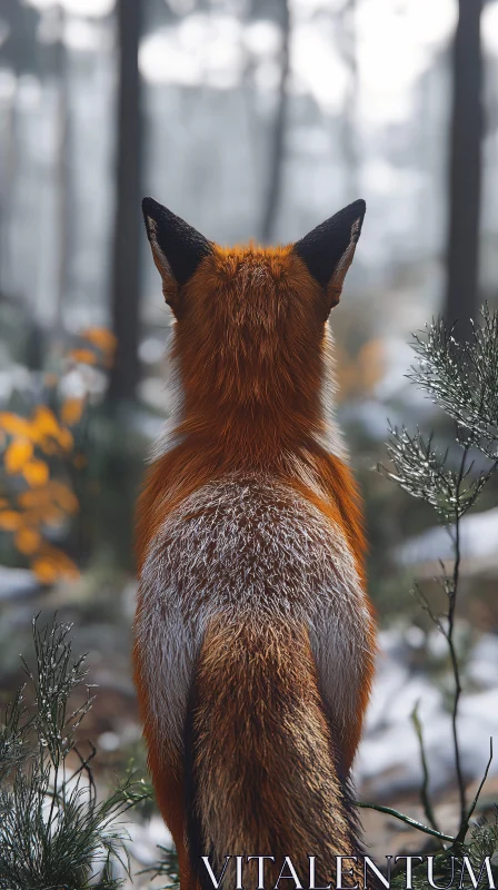 Red Fox in Snowy Woods