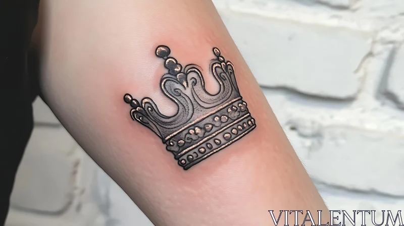 Crown Tattoo with Detailed Shading
