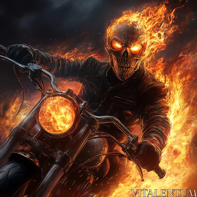 AI ART Inferno Rider: Skull on Wheels