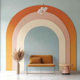 Modern Rainbow Interior with Couch