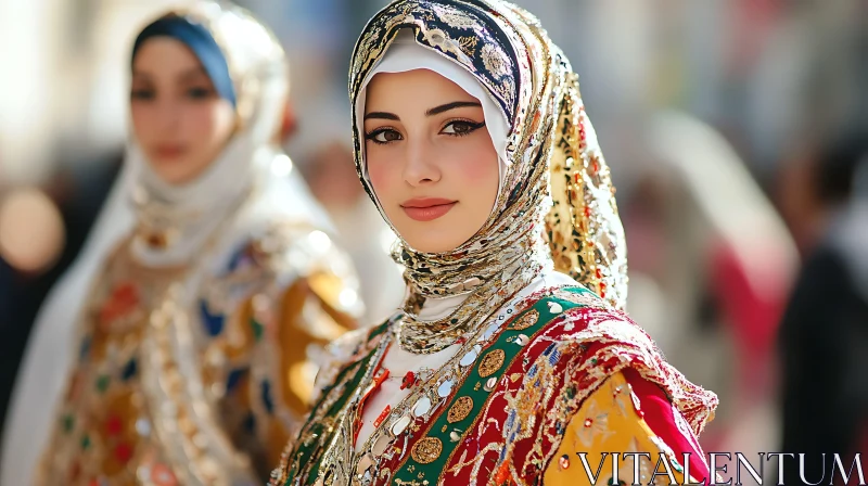 Portrait of Woman in Traditional Attire