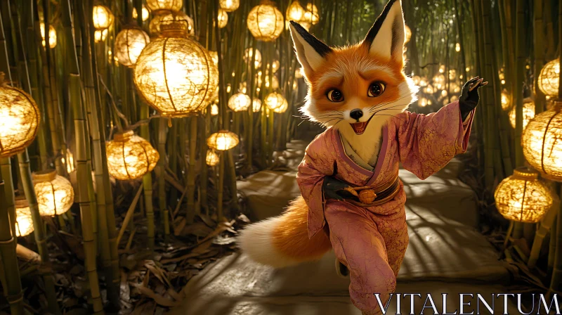 Enchanting Fox Character in Lantern Light