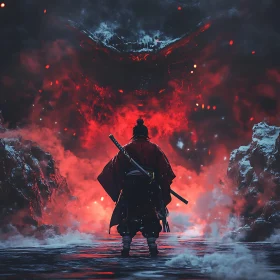 Lone Samurai in Red Inferno