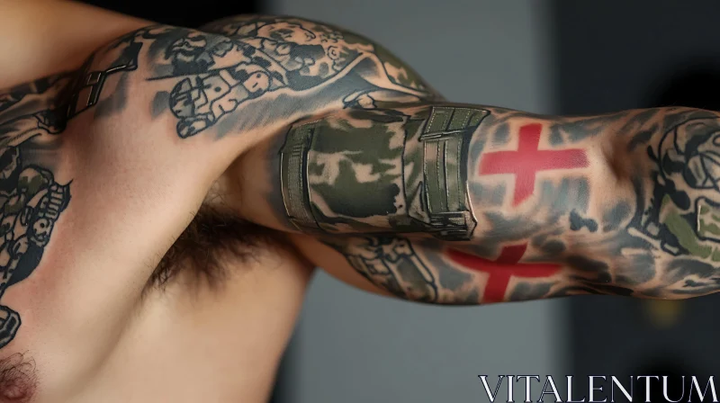 Arm Covered in Detailed Tattoos