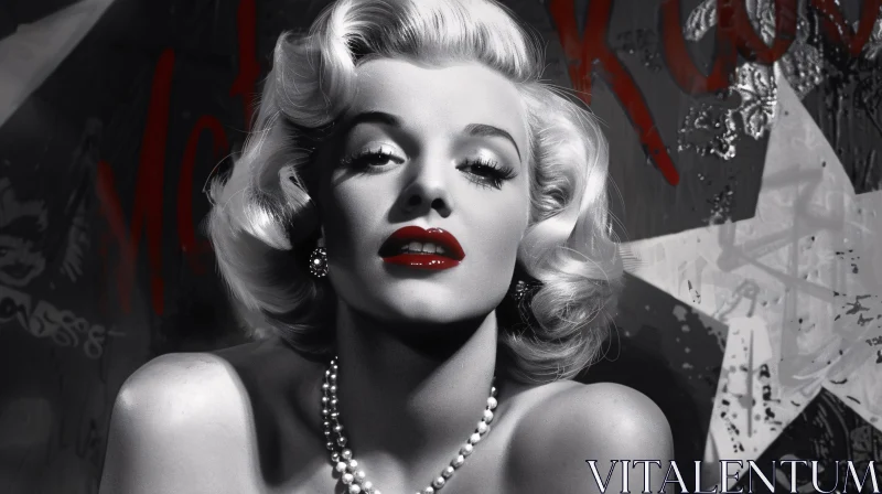 Classic Marilyn Monroe Portrait with Glamorous Appeal