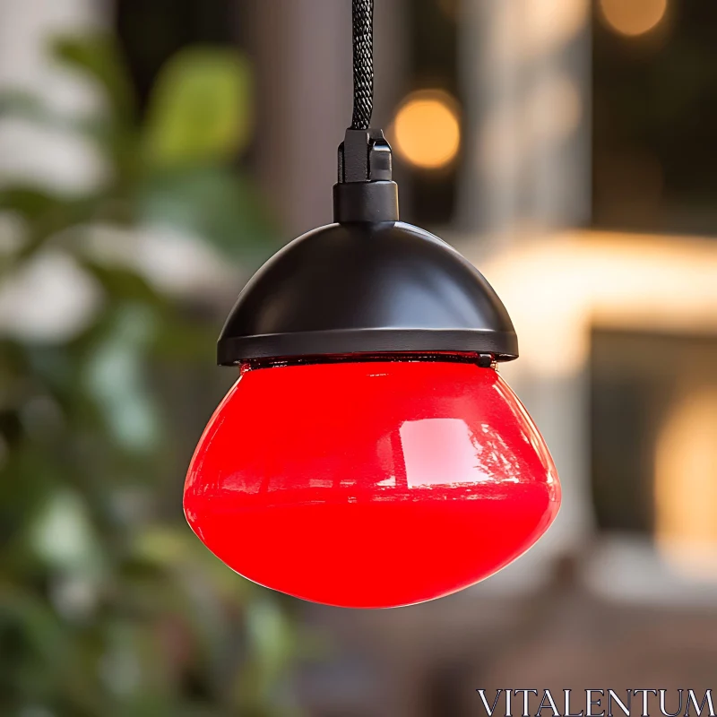 AI ART Indoor Lamp with Red Shade