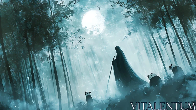 Enigmatic Moonlight Forest Scene